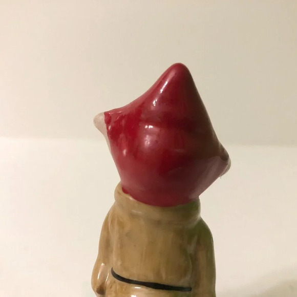 Vintage Dopey Figurine Red Hat Ceramic Snow White 3.5 Inch Tall Figure Unmarked - Picture 9 of 16